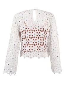 Michael Kors FAUX CROCHET LS TOP
