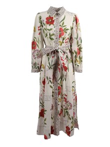 SHIRT A PORTER Leopard-trim shirt dress