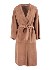 S.W.O.R.D. 6644 WOMAN GOAT SUEDE LEATHER COAT