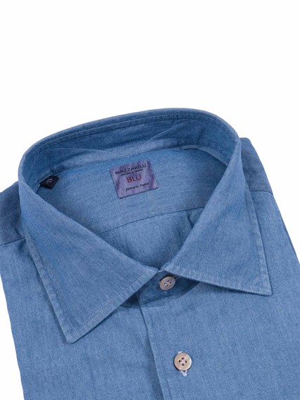 Mazzarelli DENIM SLIM FIT COTTON SHIRT