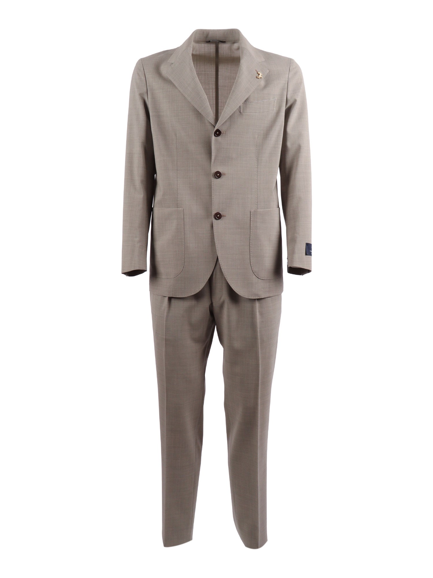Tombolini Zero Gravity Single-breasted Wool Suit In Nude
