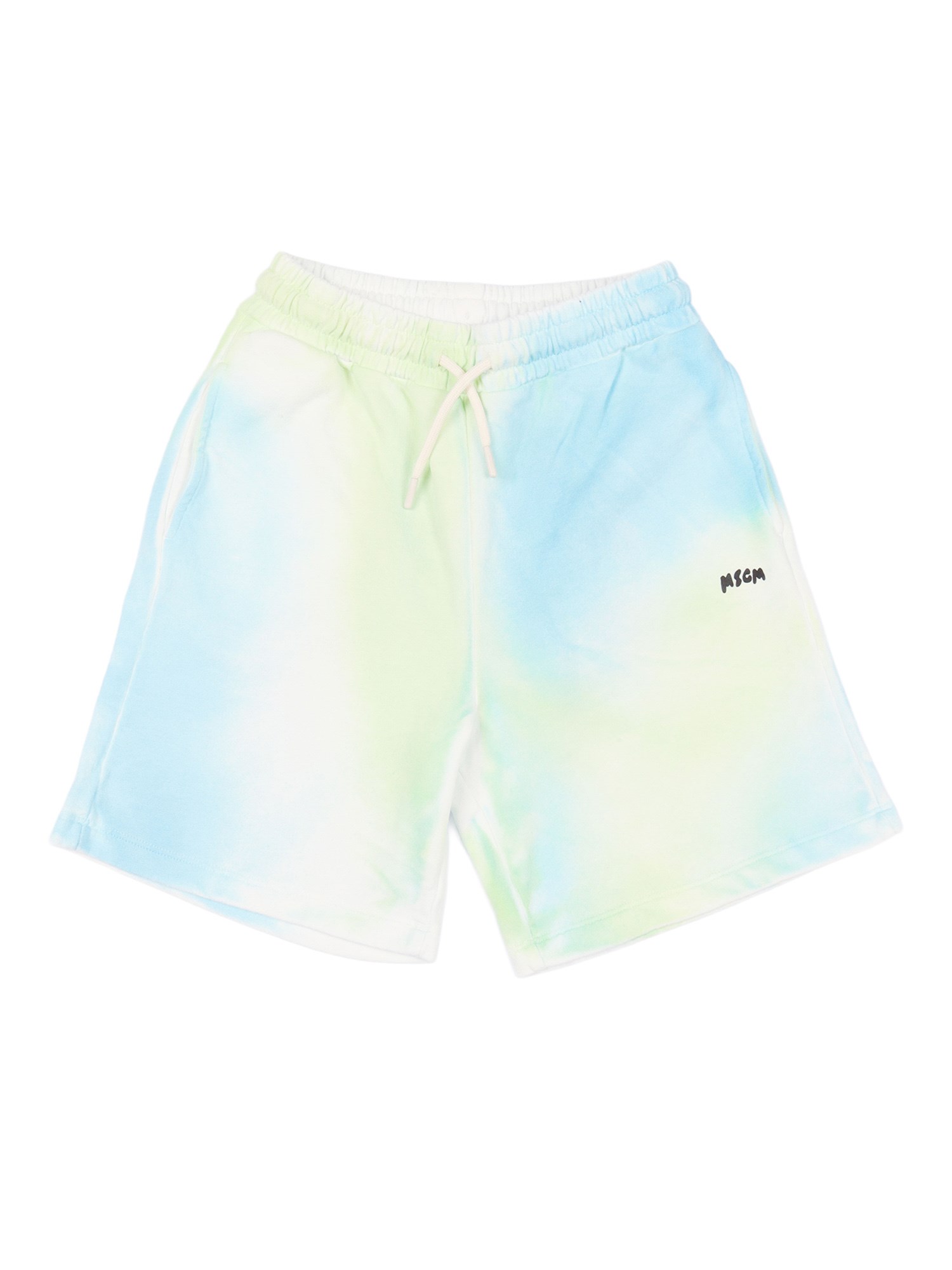 Msgm Tie-dye Shorts In Blue