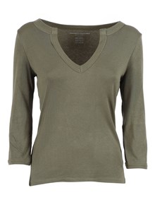 Filatures Du Lion V neck T-shirt, 3/4 sleeve