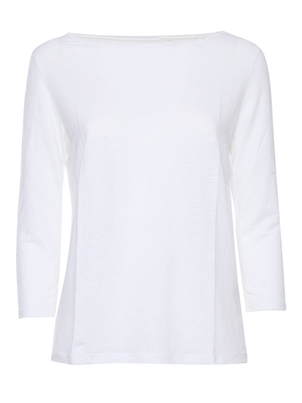 Filatures Du Lion COL BATEAU M3/4 _001.Blanc