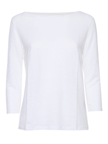 Filatures Du Lion COL BATEAU M3/4 _001.Blanc