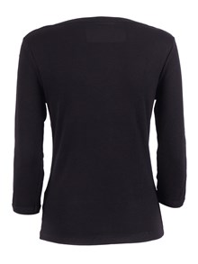 Filatures Du Lion V neck T-shirt, 3/4 sleeve