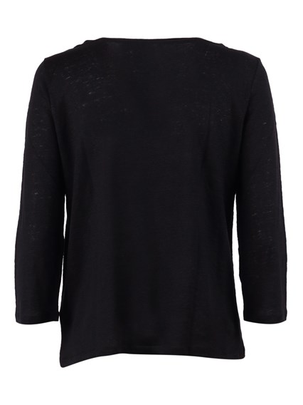 Filatures Du Lion COL BATEAU M3/4 _002.Noir