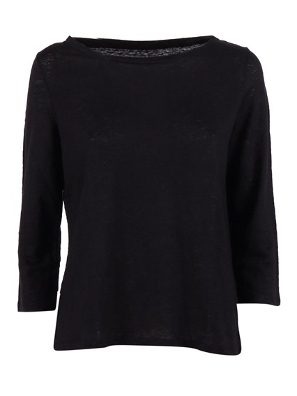 Filatures Du Lion COL BATEAU M3/4 _002.Noir