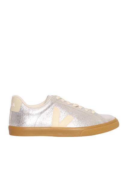 Veja ESPLAR LOGO SUEDE SILVER_PIERRE_NAT SNEAKERS