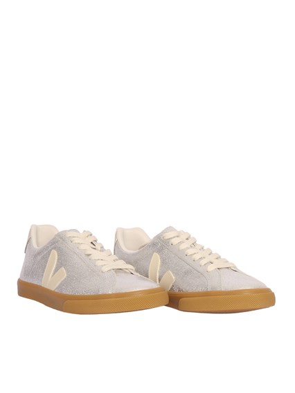 Veja ESPLAR LOGO SUEDE SILVER_PIERRE_NAT SNEAKERS