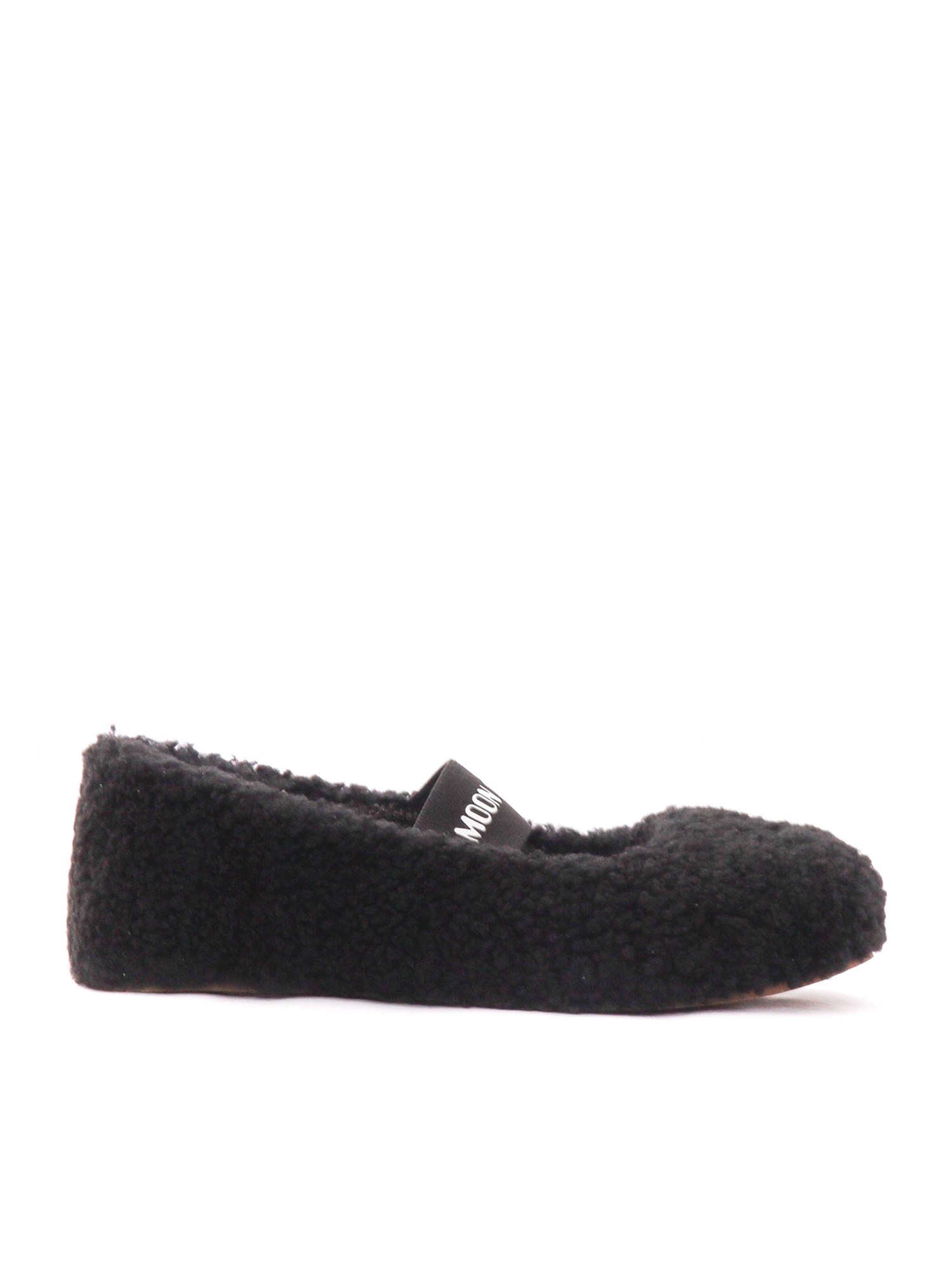 Moon Boot Mb Shearling Ballet Flats In Black Shearling