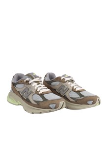 NEW BALANCE Scarpa Lifestyle - UNISEX - TIER 1 - Leather-Synthetic-Mesh - COVERT GREEN - DRY LIME - LONE STAR GREY