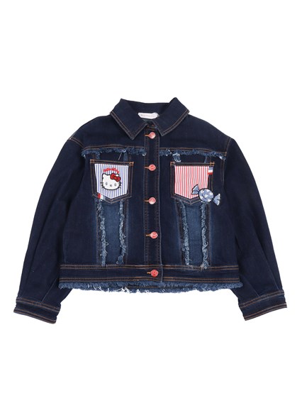 Monnalisa DENIM JACKET WITH PATCHWORK