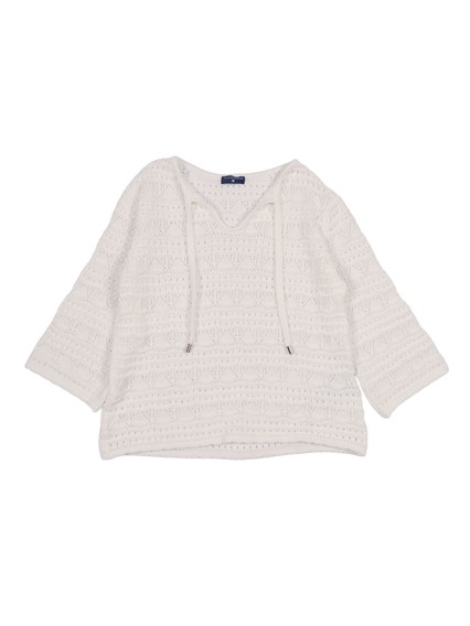 Ermanno Scervino Kids TOP CROCHET COTTON CROCHE