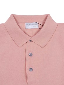 SETTE FILI CASHMERE Short-sleeved polo shirt with tubular hem and side slits