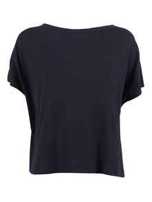 FABIANA FILIPPI RIBBED JERSEY T-SHIRT WITH KNIT DETAIL ON SHOULDER
