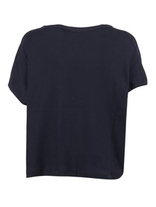 FABIANA FILIPPI RIBBED JERSEY T-SHIRT WITH KNIT DETAIL ON SHOULDER
