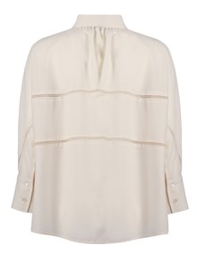 FABIANA FILIPPI BISTRETCH WOOL 3/4 SLEEVE SHIRT,TULLE AND FILO DIAMANTE