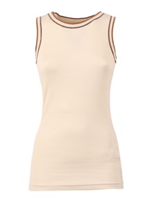 FABIANA FILIPPI RIBBED TANK TOP WITH CONTRAST KNIT TRIM