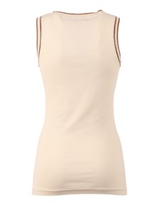 FABIANA FILIPPI RIBBED TANK TOP WITH CONTRAST KNIT TRIM