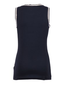 FABIANA FILIPPI RIBBED TANK TOP WITH CONTRAST KNIT TRIM