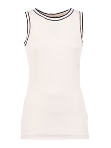 FABIANA FILIPPI RIBBED TANK TOP WITH CONTRAST KNIT TRIM