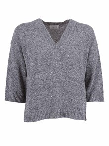 Kangra Cashmere Sequined sweater with elbow-length sleeves