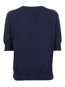 Kangra Cashmere Regular fit short-sleeved crew neck sweater in plain knit