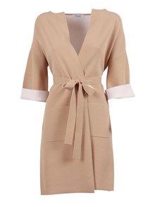 Kangra Cashmere Two-tone duster coat with belt