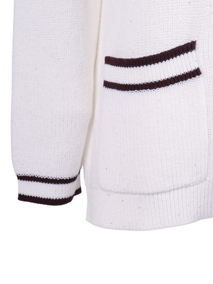 Kangra Cashmere Pannocchia cardigan with contrast trim