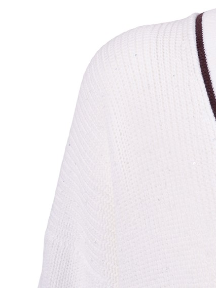 Kangra Cashmere Pannocchia cardigan with contrast trim