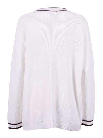 Kangra Cashmere Pannocchia cardigan with contrast trim