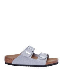 BIRKENSTOCK Arizona Kids shiny glitter silver, Synthetics