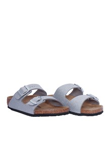 BIRKENSTOCK Arizona Kids shiny glitter silver, Synthetics