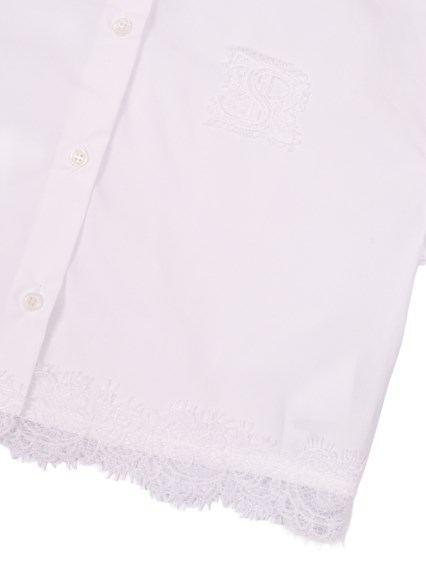 Ermanno Scervino Kids Lace-trimmed poplin shirt