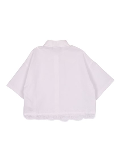 Ermanno Scervino Kids Lace-trimmed poplin shirt
