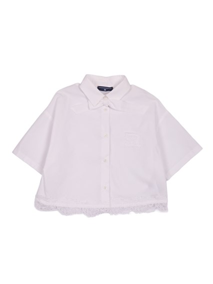 Ermanno Scervino Kids Lace-trimmed poplin shirt