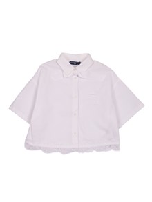 Ermanno Scervino Kids Lace-trimmed poplin shirt