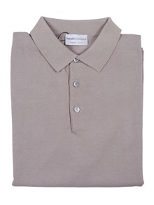 SETTE FILI CASHMERE Short-sleeved polo shirt with tubular hem and side slits