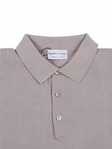 SETTE FILI CASHMERE Short-sleeved polo shirt with tubular hem and side slits