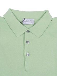 SETTE FILI CASHMERE Short-sleeved polo shirt with tubular hem and side slits