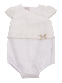 Paz Rodriguez KNIT NEWBORN ROMPER "LINO"