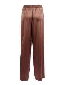 FORTE FORTE Loose elasticated trousers in shiny stretch silk satin