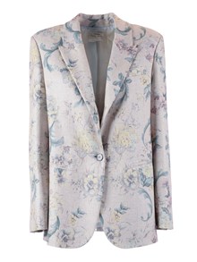 FORTE FORTE Hopsack viscose/linen jacket "peony my love"