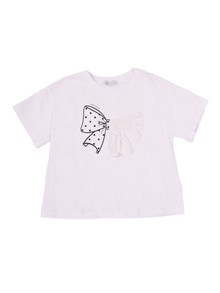 Monnalisa Oversized jersey tee with bow