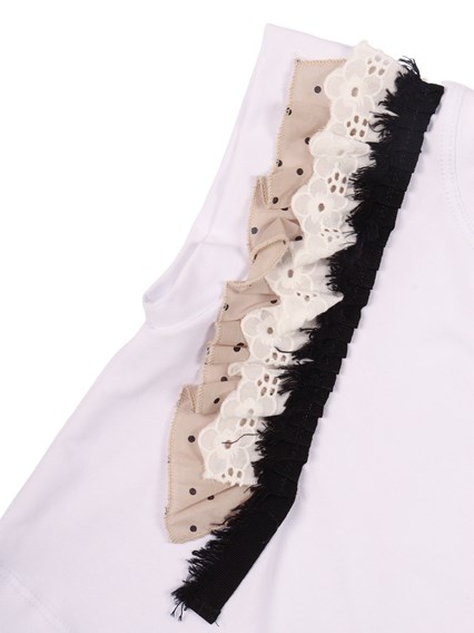 Monnalisa Polka-dot poplin skirt and top set