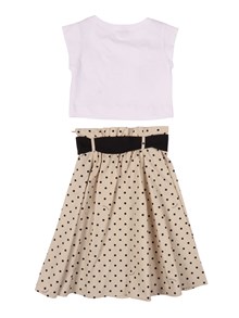 Monnalisa Polka-dot poplin skirt and top set