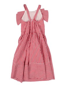Monnalisa Striped viscose dress with bow
