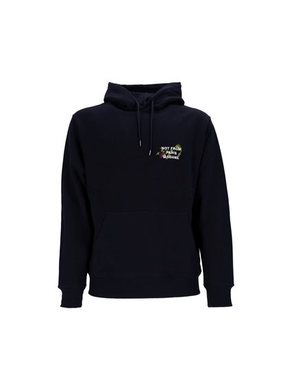 DROLE DE MONSIEUR NAVY Vine Embroidered Slogan Hoodie