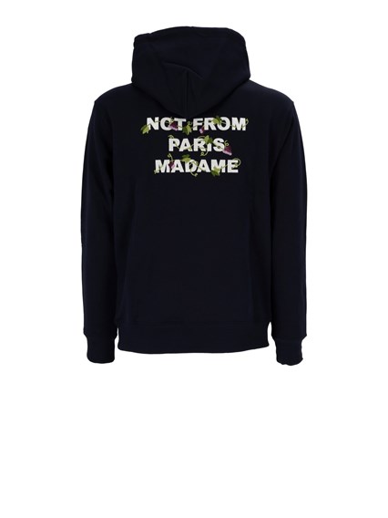 DROLE DE MONSIEUR NAVY Vine Embroidered Slogan Hoodie